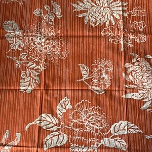 Vintage cotton floral stripe fabric remnant